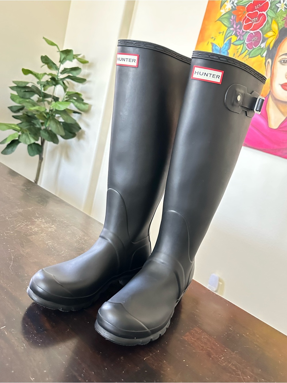 Hunter Black Tall Rain Boots